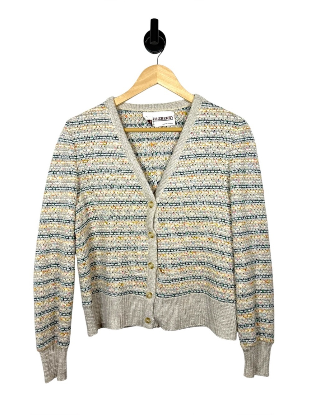 Vintage Castleberry Knit Cardigan Speckled Grandpa Academia Button Sweater